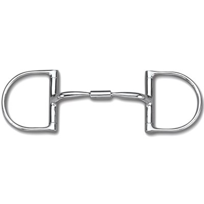 Myler level 1 Dee bit without Hooks with Stainless Steel Comfort Snaffle Wide Barrel