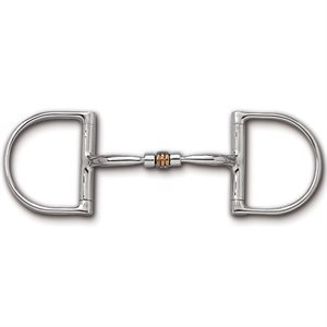 Myler level 1 Dee without Hooks with Stainless Steel Comfort Snaffle with Copper Roller 