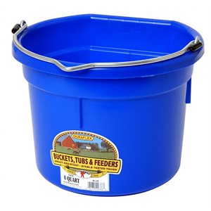 Little Giant 2 Gallons Flat Back Plastic Bucket - Blue