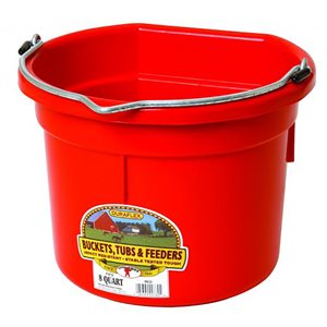 Little Giant 2 Gallons Flat Back Plastic Bucket - Red