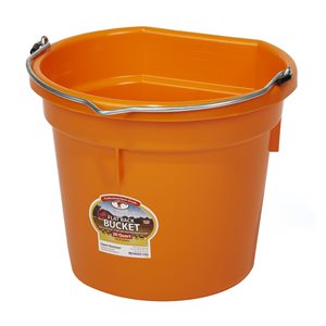 Little Giant 5 Gallons Flat Back Plastic Bucket - Orange