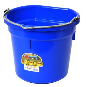 Little Giant 5 Gallons Flat Back Plastic Bucket - Blue