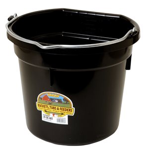 Little Giant 5 Gallons Flat Back Plastic Bucket - Black