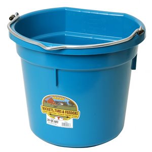 Little Giant 5 Gallons Flat Back Plastic Bucket - Teal