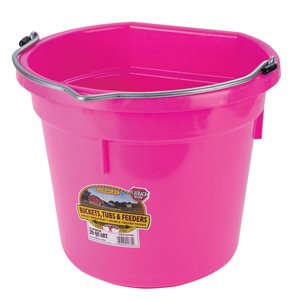 Little Giant 5 Gallons Flat Back Plastic Bucket - Pink