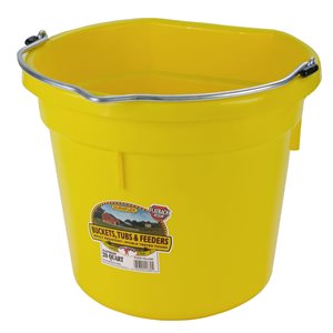 Little Giant 5 Gallons Flat Back Plastic Bucket - Yellow