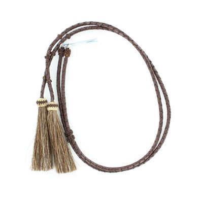 Braided Leather String with Horsehair Ends 