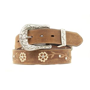 Ariat Flower Embroidered Leather Belt