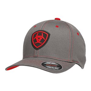 Ariat Men's Baseball Cap - Gray & Red