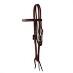 Western Rawhide browband headstall with Sunflower buckle - Brown