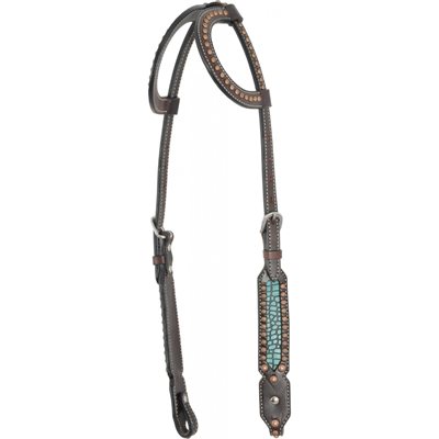 Country Legend Turquoise Gator style double ear headstall