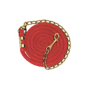 Weaver Poly Lead Rope with Chain - Red