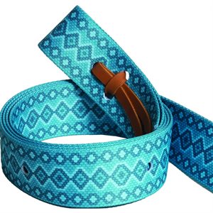 Mustang nylon fashion print tie strap - Turquoise snake