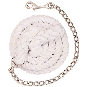 Weaver cotton lead with chain - White