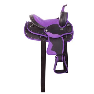 Synthetic pony saddle 12'' - Purple