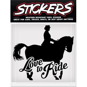 Vinyl Sticker - Love To Ride Dressage Horse 