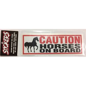 Autocollant pour Voiture - Caution Horses on Board