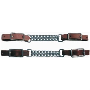 Two Chain Leather Curb Strap