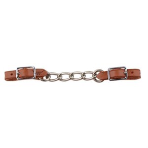 François Gauthier Big Link Leather Curb Chain - Chesnut