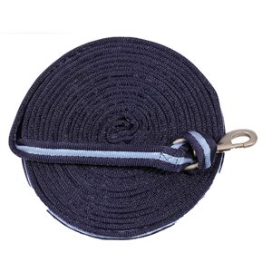 Cushion Web Lunge Line with Rubber Stopper - Navy & Baby Blue