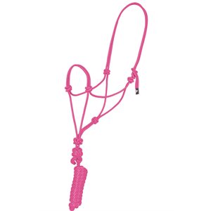Mustang Economy Rope Halter With Lead - Pink