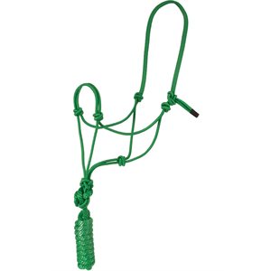 Mustang Economy Rope Halter With Lead - Kelly Green