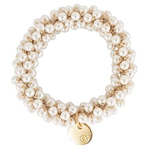 Élastique pour cheveux BR Beads - Perles blanches