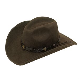 Chapeau de cowboy Twister Dakota en feutre - Brun