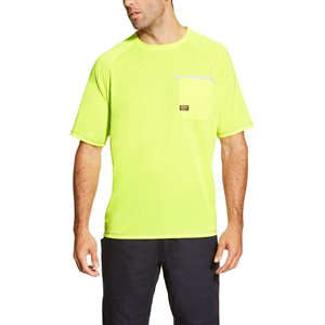 Ariat Men's ''Rebar Sunstopper'' Work Tee-Shirt - Lime