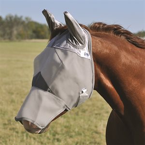 Cashel Crusader Standard Fly Mask Long Nose with Ears - Grey 