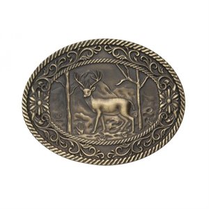 AndWest antique brass belt buckle - Deer