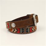 Ariat belts for men with embroidery and conchos - Brown