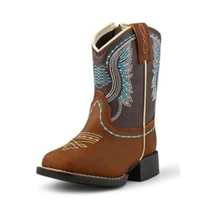 Ariat Lil'Stompers Briar western boots for kids - Brown and purple
