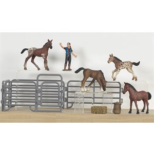 Bigtime Barnyard assorted foal set with panels