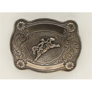 Crumrine Belt Buckle with Bronco and Ribbons
