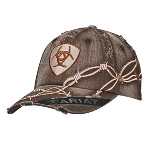 Ariat men's cap with barbwire design - Distressed brown