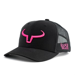 Ranch Brand kid's Rancher cap - Black with pink logo