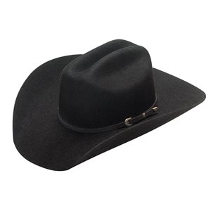 Chapeau de cowboy Twister en laine noire