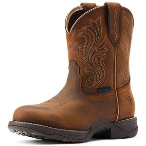 Ariat Ladies Anthem Round Toe Shortie Waterproof Western Boot - Glazed Brown