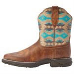 Ariat Ladies Anthem Shortie Savanna Western Boots - Dry Taupe & Turquoise Aztec