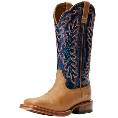 Ariat Ladies Darbie Western Boots - Flaxen & Navy Patent