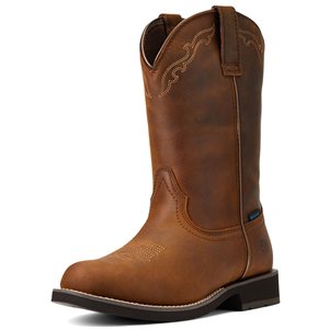 Ariat Ladies Delilah Round Toe Waterproof Western Boot - Distressed Brown