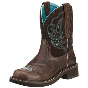 Ariat Ladies Fatbaby Heritage Dapper Western Boots - Royal Chocolate