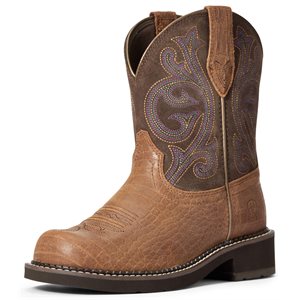 Ariat Ladies Fatbaby Heritage Western Boots - Brown Croco
