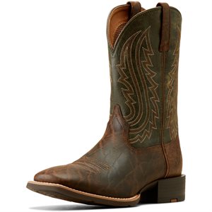 Ariat Men's Sport Big Country Western Boot - Mahogany Elephant Print & Forest Green