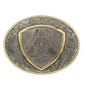 Ariat oval belt buckle - Antique silver and antique gold color