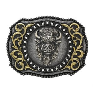 Boucle de ceinture Nocona rectangulaire - Tête de bison