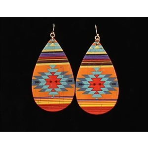 Silver Strike earrings - Aztec teardrop