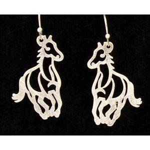 Silver Strike earrings - Running horse