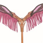 Country Legend Gator & Feathers Breast Collar - Golden & Pink